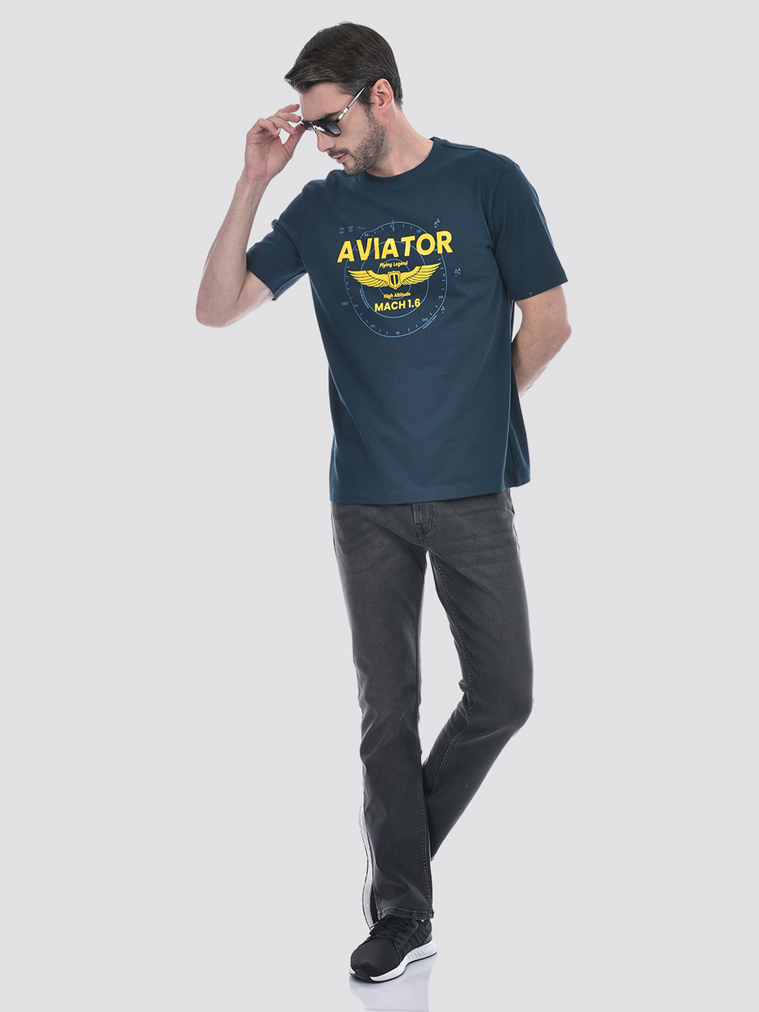 Numero Uno Men Navy Aviator Graphic T-Shirt